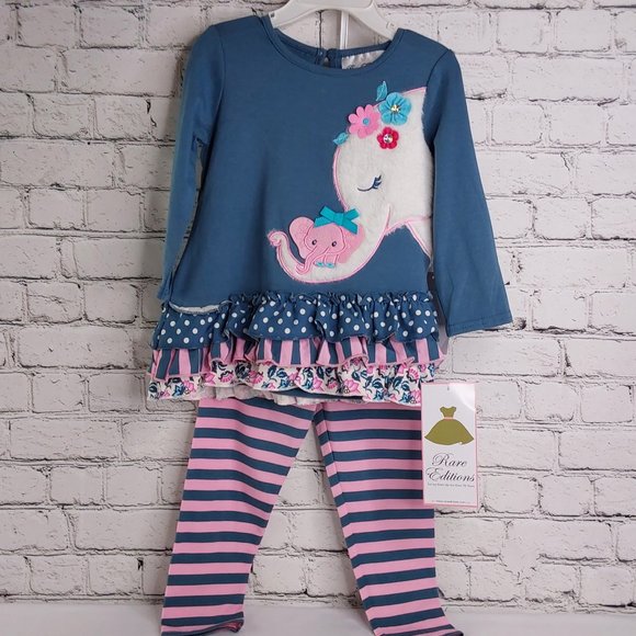 'RARE EDITIONS' TOP & PANTS ELEPHANT OUTFIT - Picture 2 of 16